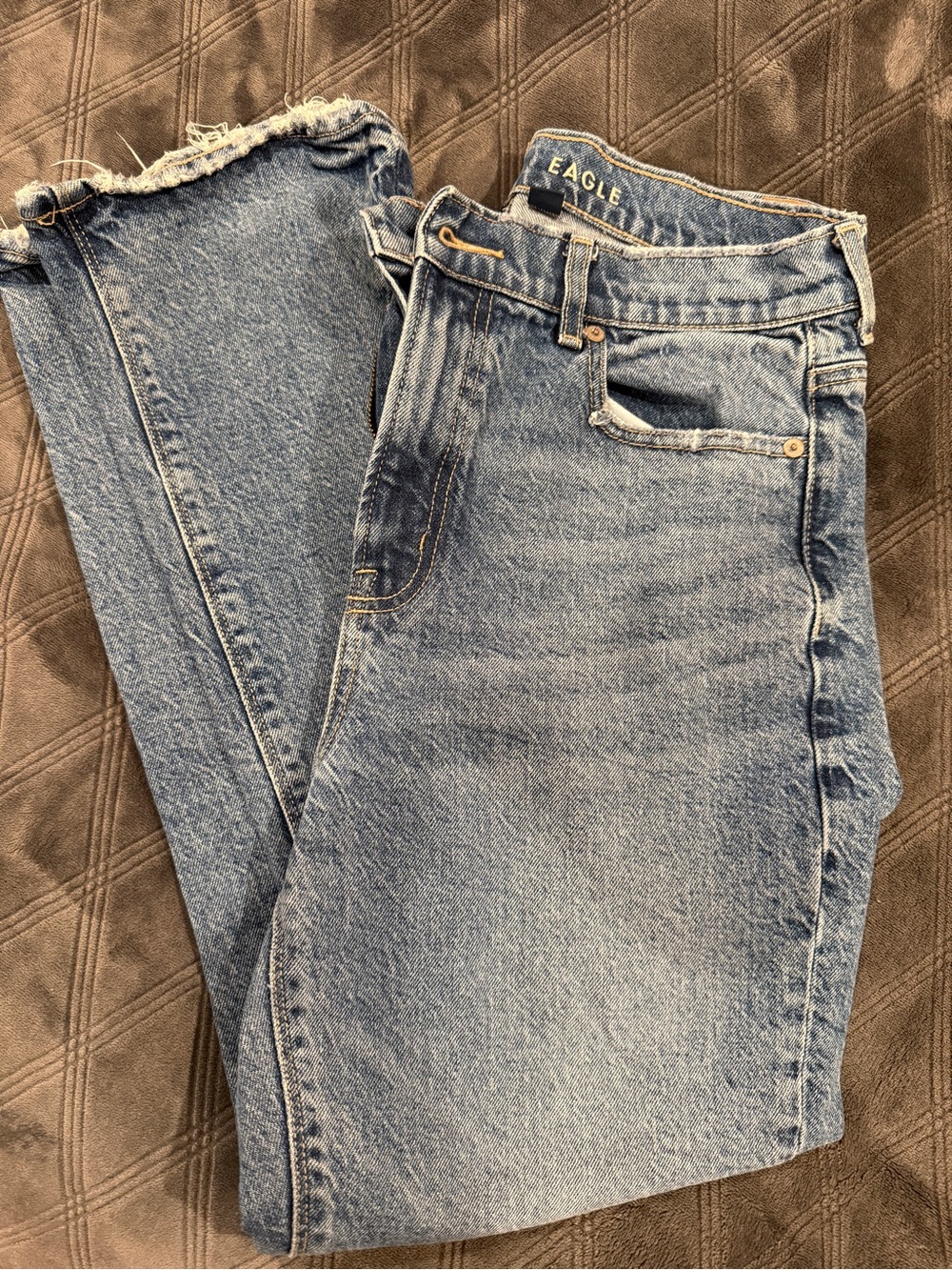 American Eagle Outfitters High-Rise Light Blue Straight Jeans